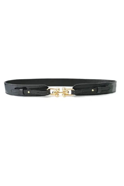 Globe Belt - Black Leather – Charlotte Brody