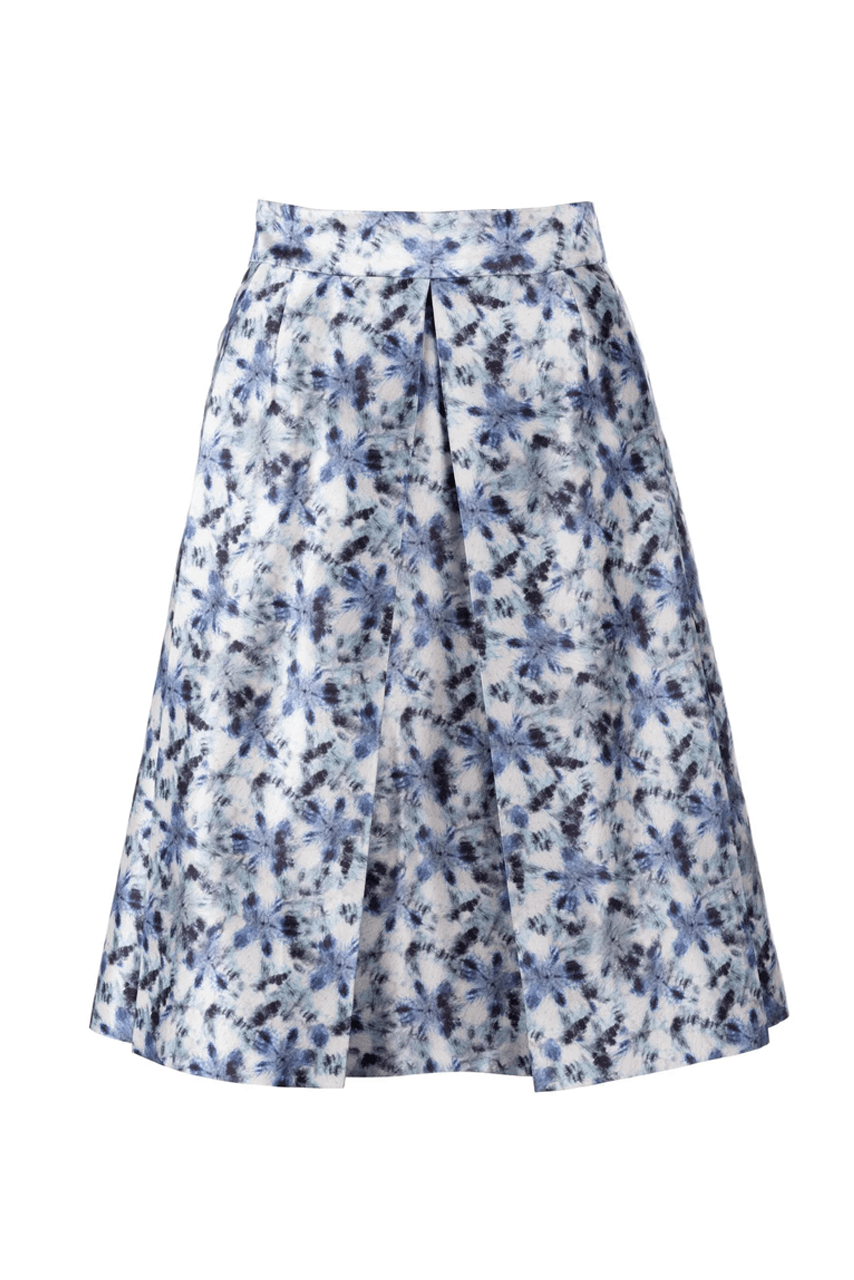 Kick Pleat Skirt - Blue Mirage