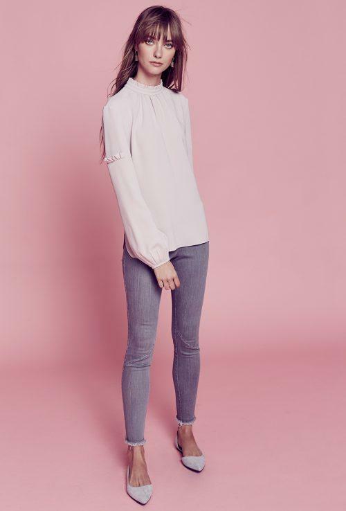 Volume Sleeve Blouse - Mauve