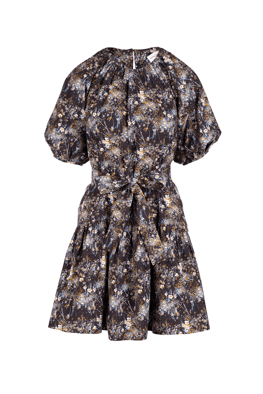 Mayapple Dress - Denim Bursting Blooms