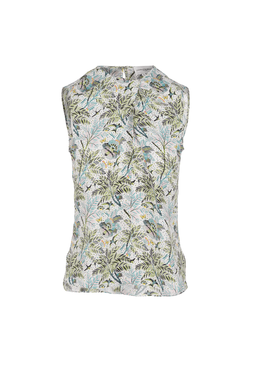 Sleeveless Ginger Blouse - Aqua Desert Oasis