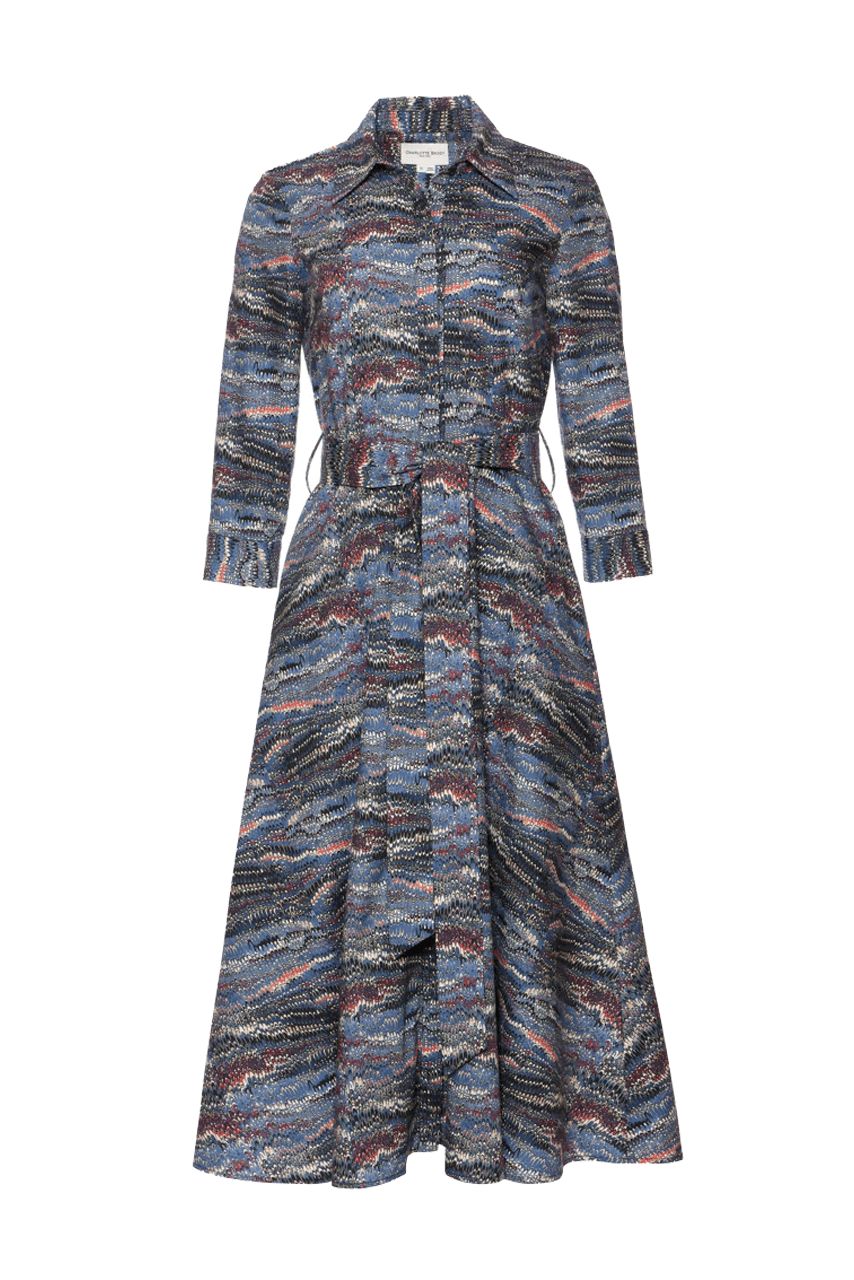 Hepburn Shirt Dress - Denim Feathering