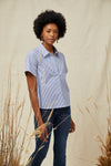 Prado Blouse - Navy Stripe