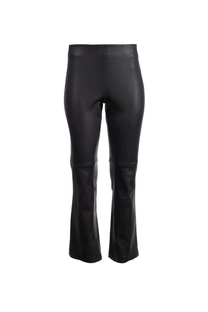 Leather Kick Flare Pant - Charcoal