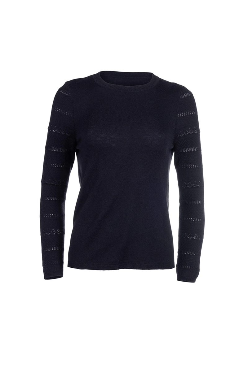 Pointelle Sweater - Navy