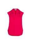 Sleeveless Gathered Blouse - Hot Pink