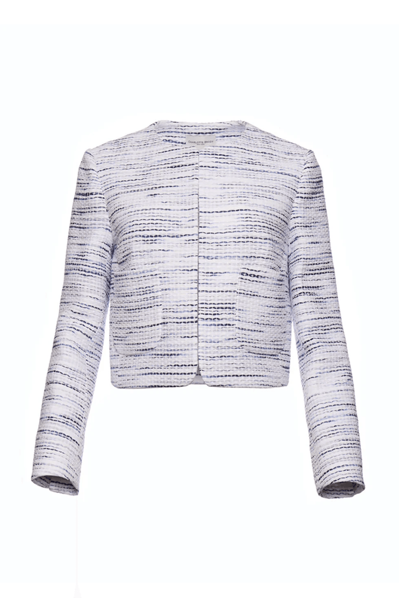 Crescent Blazer - Blue and White