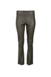 Leather Kick Flare Pant - Olive