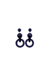 Corded Hoop Earrings - Navy