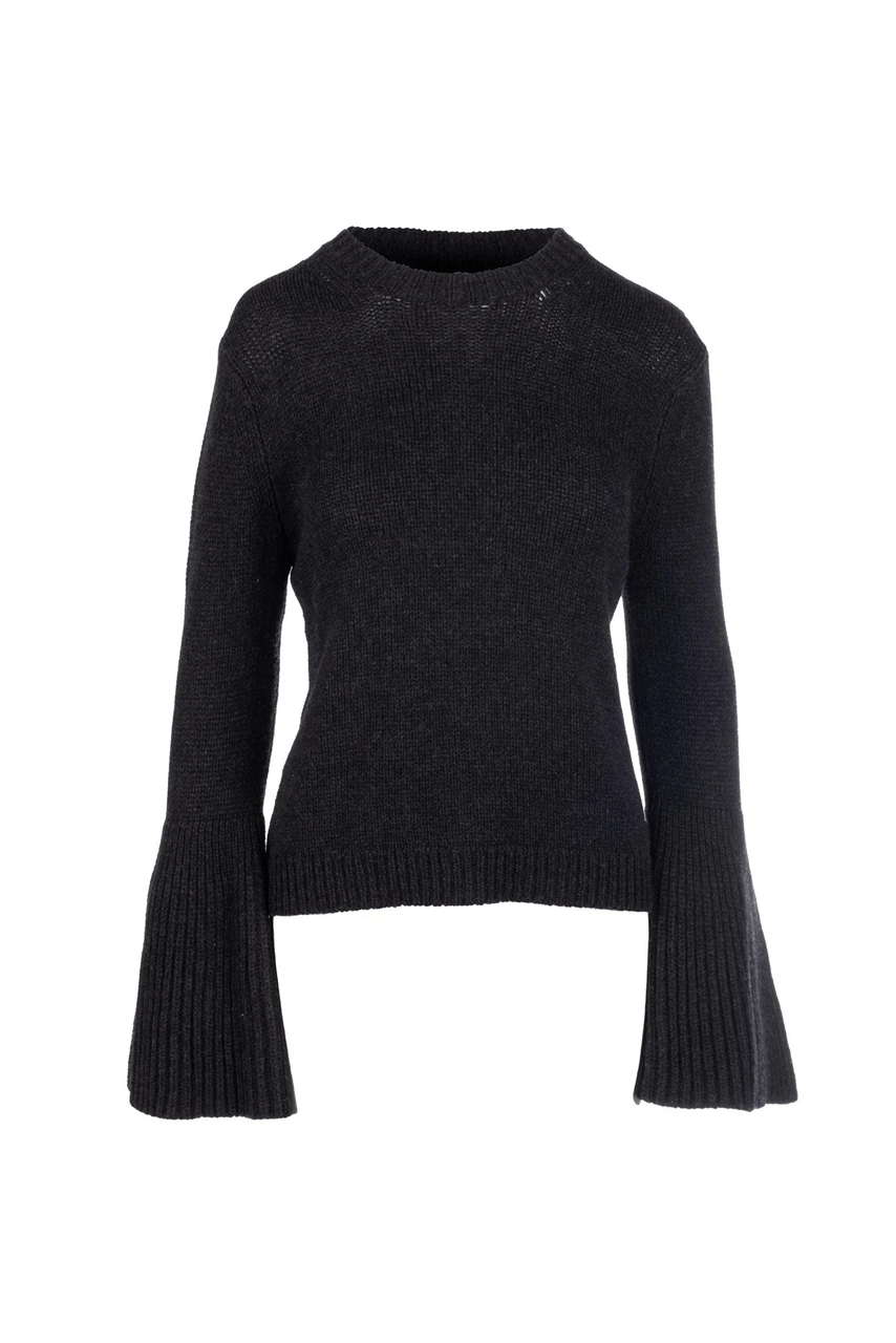 Trumpet Sleeve Sweater - Charcoal