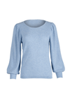 Ruched Long Sleeve Sweater - Icy Dawn