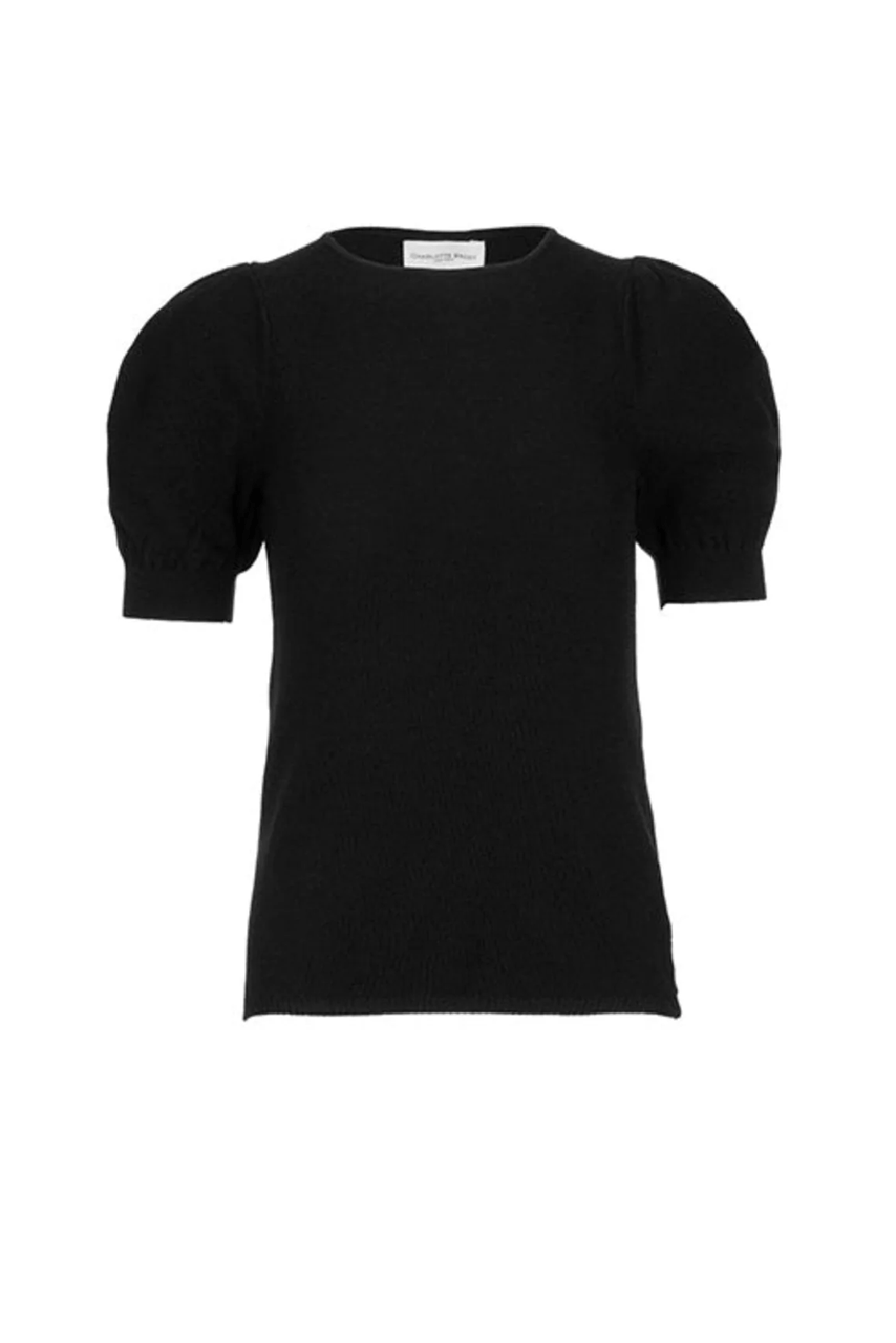 Ruched Sleeve Sweater - Black