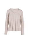 Wide Rib V Neck Sweater - Champagne