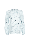 Keyhole Blouse - Blue Flora