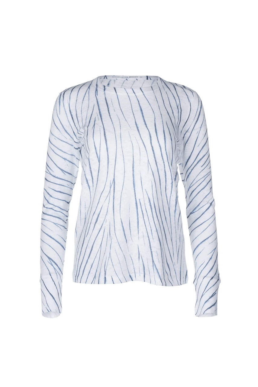 Long Sleeve Waffle Burnout Tee - White Willow