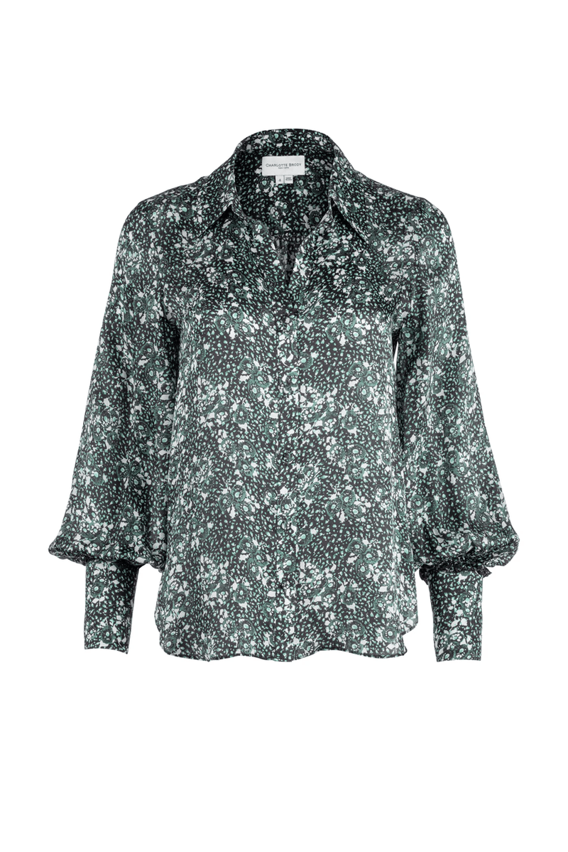 Isabella Blouse - Olive Water Lily