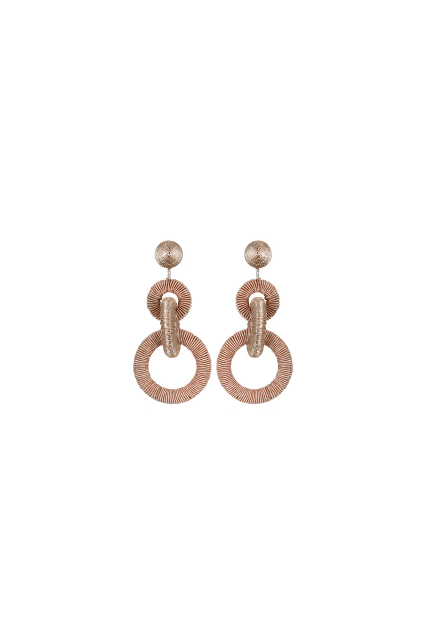 Corded Hoop Earrings - Blush Gold