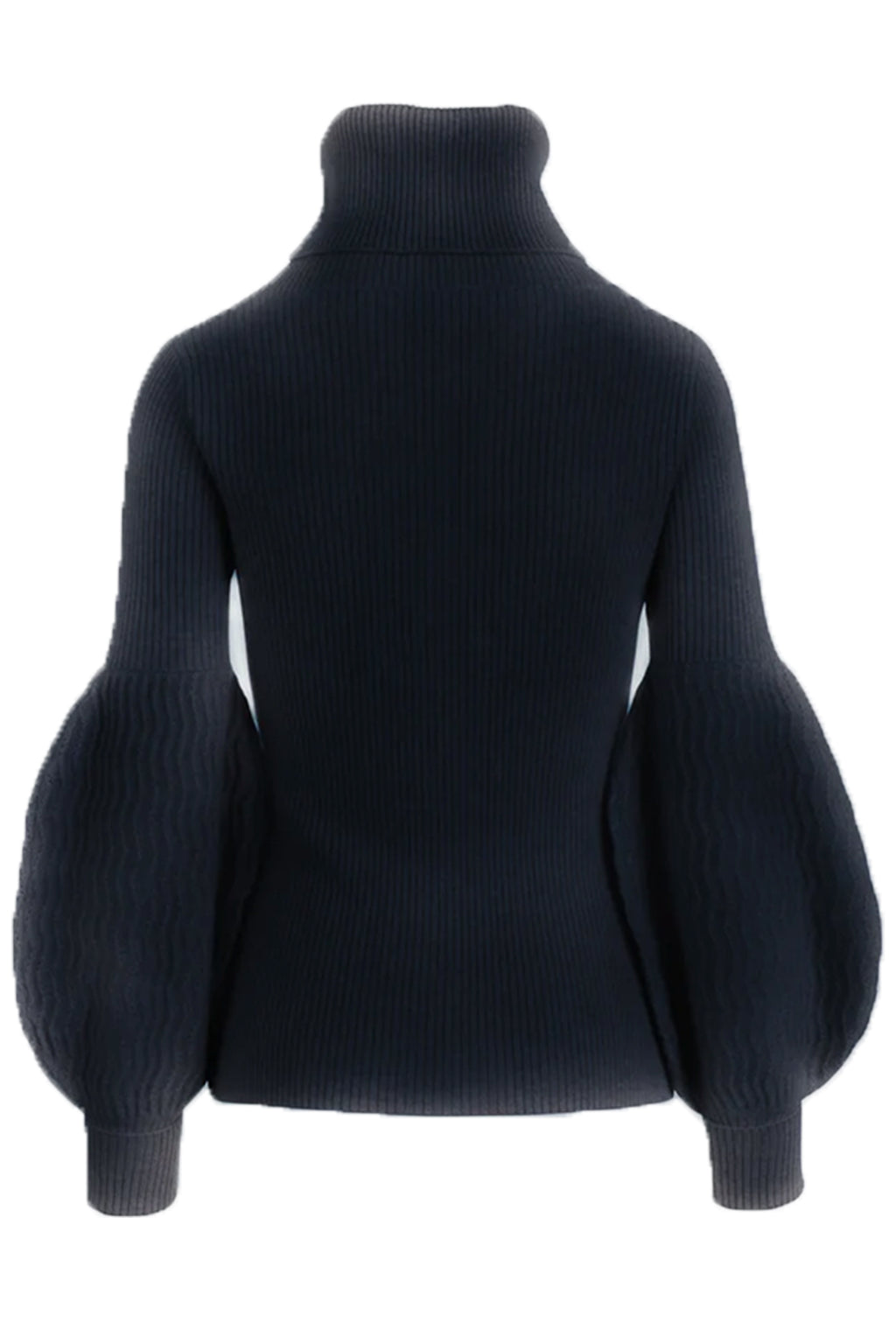 Bulb Sleeve Turtleneck - Navy