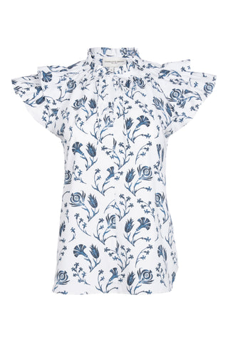 Butterfly Blouse - Navy Pomegranate – Charlotte Brody