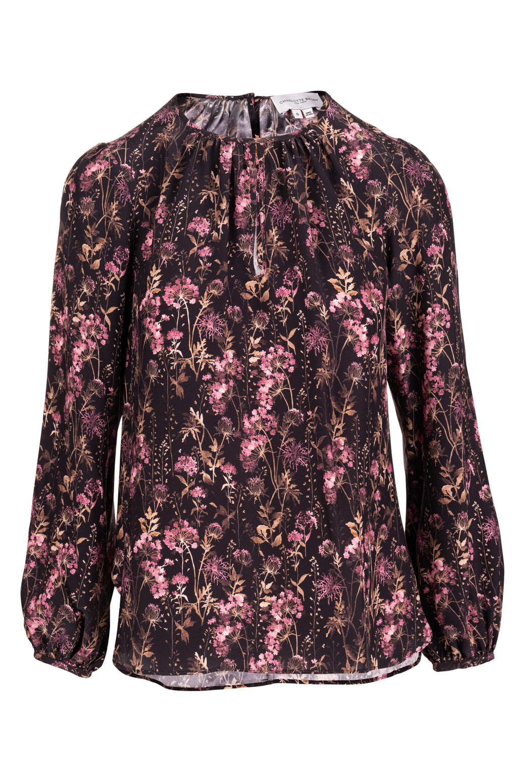 Keyhole Blouse - Ruby Hydrangea