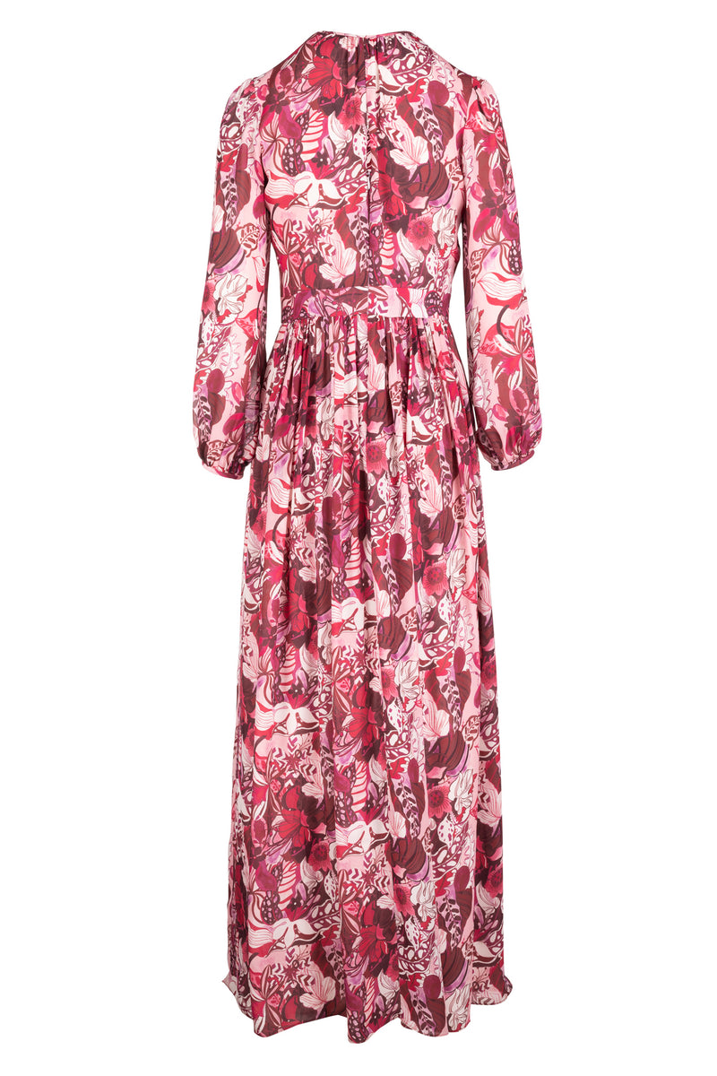 Stella Dress - Burgundy Groovy Blooms