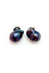 Baroque Pearl Stud Earrings - Dark Pearl