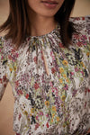 Keyhole Blouse - Blush English Garden