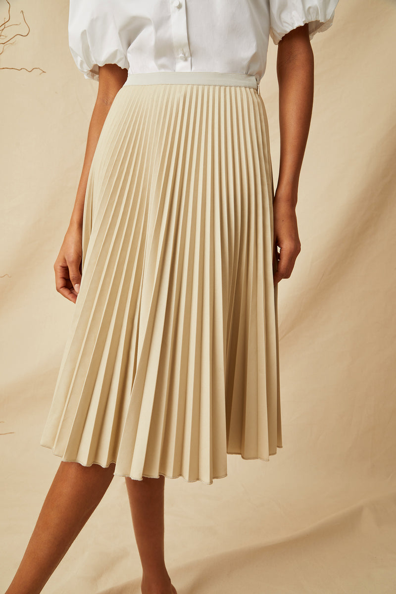Pleated Skirt - Crema – Charlotte Brody