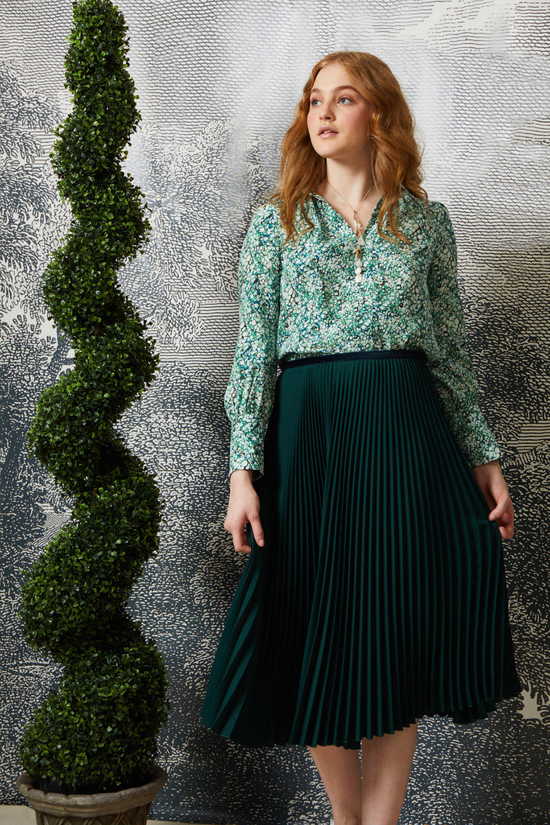 Laurel Blouse - Emerald Marble