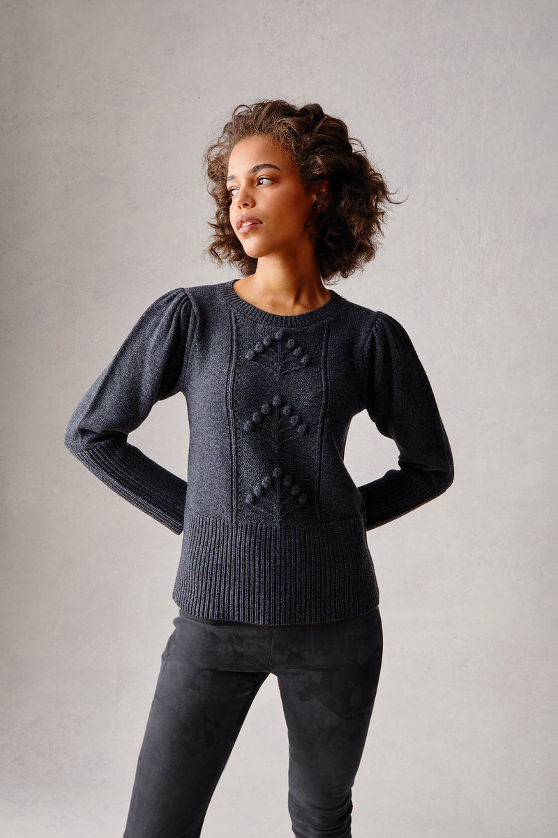 Garden Cable Sweater - Charcoal