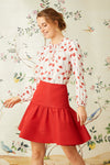 Keyhole Blouse - Red Spanish Poppy