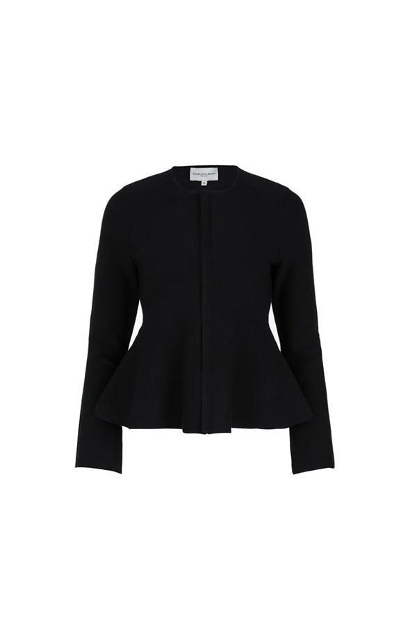 Flare Knit Blazer - Black